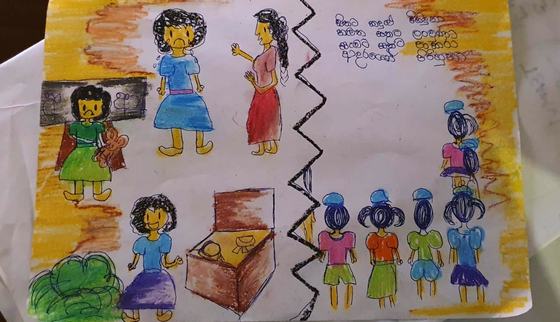 Sri Lanka floods child drawing